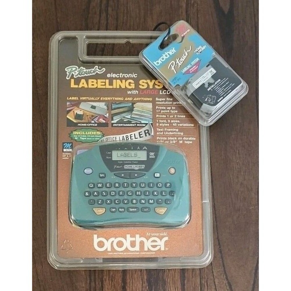 Brother P-touch PT-65 Electronic Labeling System LCD Display Vtg Sealed Xtr Tape